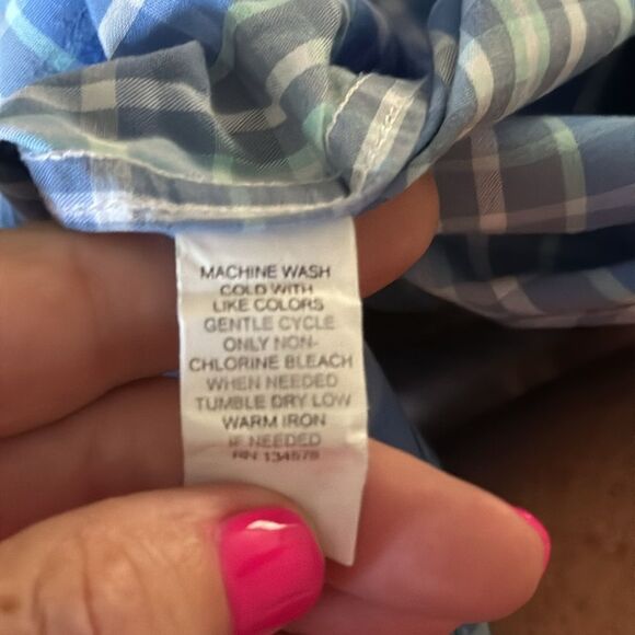 Vineyard Vines Men’s Blues Plaid Long Sleeve Button Down Shirt - Size L - Picture 6 of 6